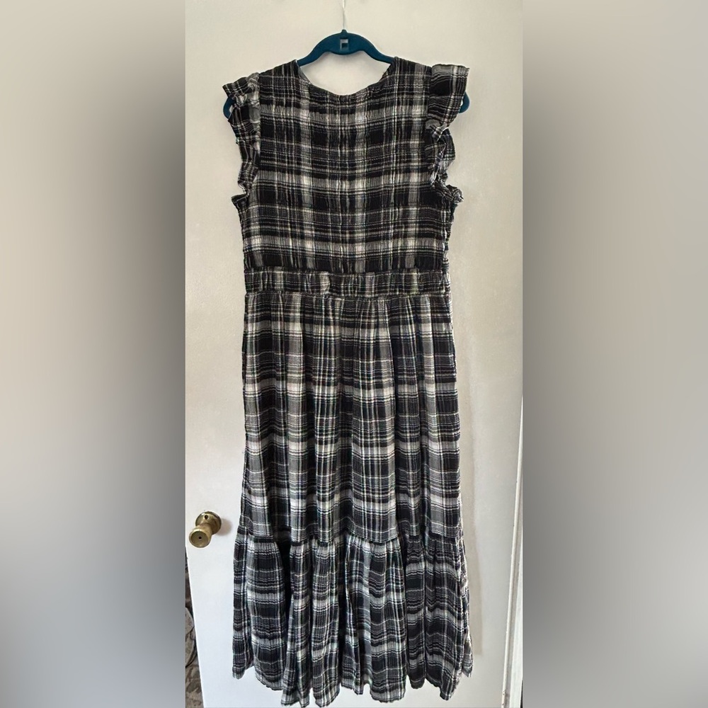 Anthropologie Peregrine Dress L Black Plaid - Picture 4 of 4